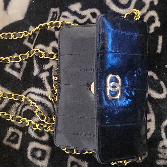 Comet genuine eel skin purse black gold - Picture 5 of 7